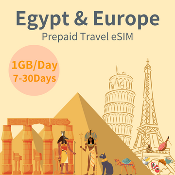 Egypt travel, Egypt prepaid travel eSIM, get connected, roaming, mobile internet, Europe travel, Europe prepaid travel eSIM
