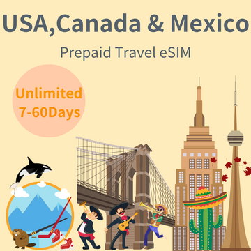 Canada Travel eSIM card, Canada travel. North America prepaid travel eSIM, Mexico prepaid travel eSIM, USA prepaid travel eSIM, USA travel, Mexico travel, North America travel, get connected, roaming, mobile internet