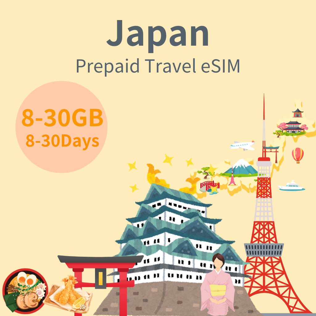 Japan travel, Japan prepaid travel eSIM, get connected, roaming, mobile internet